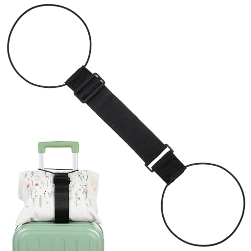Luggage Straps Bag Bungee, Luggage Straps for Suitcases Attaching Extra Bags Purse to Suitcase Handle Handbag Backpack Spinner Carryon Travel Airport Travel Essentials for Suitcases Add a Bag(Black)