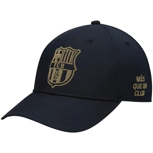 Icon Sports 2026 FC Barcelona Officially Licensed Soccer Cap - Black Color Gold Print Logo