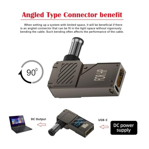Image of Tobo USB C to 7.4mm Laptop Charging Adapter Female Type C to Male DC 7.4 x 5.0mm HP Jack Plug Converter 100W PD Power Charger Connector TD-1264CC