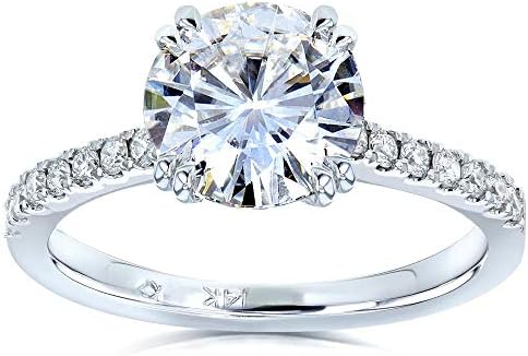 Kobelli Moissanite and Lab Grown Diamond Engagement Ring 1 3/4 CTW 14k White Gold (GH/VS, DEF/VS), 7.5