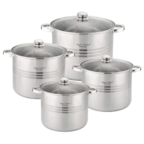 Foto von HOOZ Universalkochtopf aus Edelstahl mit Glasdeckel - Ø28 cm | Großvolumen 13,5 Liter | Für Induktion Gas Ceran Elektro | Suppen Nudeln Fleisch Gemüse | Robuster Topf mit Thermoboden