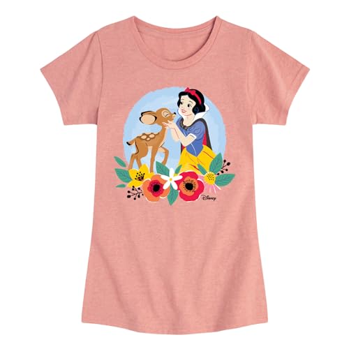 Disney - Floral Snow White Deer - Toddler & Youth Girls Short Sleeve Graphic T-Shirt