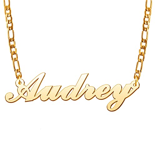 Cly Jewelry Sterling Silver 18K Gold Name Necklace Personalized Customized Nameplate Pendant Necklace Custom Name Necklace Gift For Women Girls #TOP5