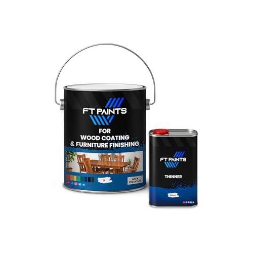 FabioT. FT Paints 2.5L Kit Semi-Gloss Enamel Paint For Wood Coating & Furniture Finish- RAL 6005-Moss Green