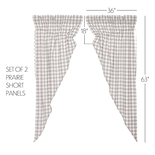 VHC-Brands-Annie-Buffalo-Check-Curtain-Prairie-Panels-Gray-63x36x18-Set-of-2 VHC Brands Annie Buffalo Check Curtain Prairie Panels Gray 63x36x18 Set of 2
