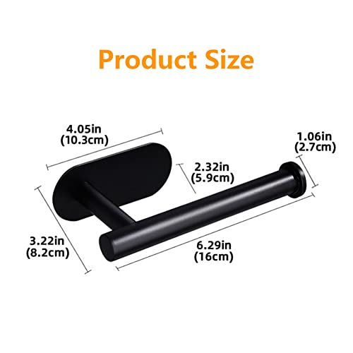 Wyse Self Adhesive Black Toilet Paper Holder,Wall Mount Tissue Paper Holder For Bathroom,Toilet Paper Roll Holders,Sus304 Stainless Steel Toilet Roll Holder Dispenser #TOP5