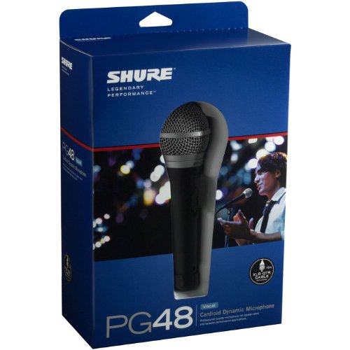 image for Shure PG48-QTR Cardioid Dynamic Vocal Microphone with On-Off Switch in
