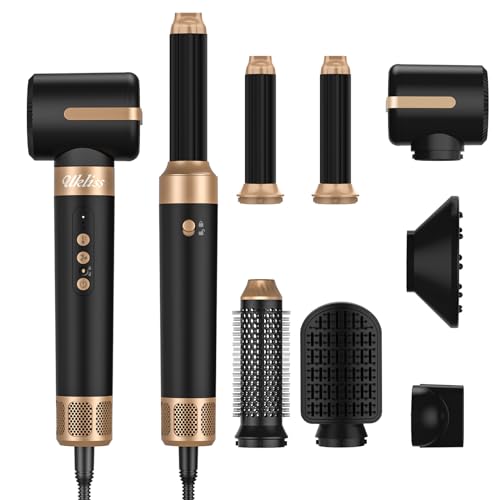 Air Styler, Hair Dryer Brush 7 in 1, Ionic Hair Dryer with Hot Air Brush, Auto Hair Curler, Round Brush, Diffuser, Multi Hair Styler for Fast Drying, Curling, Straightening, for Different Hair Type