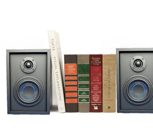 Image of P3.5 Passive Bookshelf Speakers, 2-Way Audio System, Blue Woofer Cone, Black and Grey, Pair