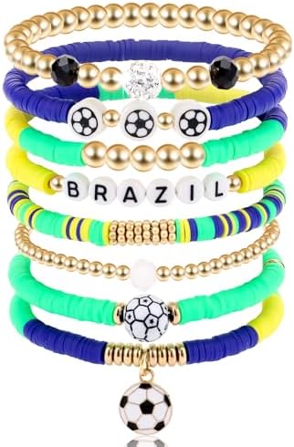 Pulseira de futebol da Copa do Mundo para mulheres, pulseiras emp...