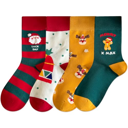 Image of IIG Womens Novelty Cotton Crew Socks Cute Animals Socks Fun Flower Socks (fit women's shoe size 5-9)