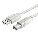 Insten® 15 Feet / 4.6 M USB PRINTER CABLE A/B Compatible with HP LEXMARK CANON EPSON, White / Beige