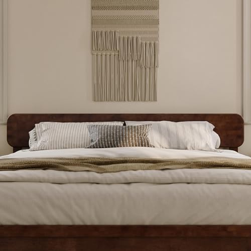 AFI, Florence Adjustable Modern Round King Solid Wood Headboard, Walnut