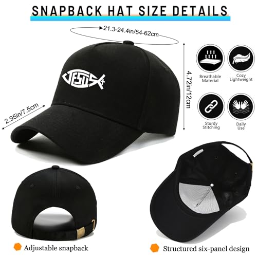 Gorra de béisbol unisex de algodón color negro miniatura 2