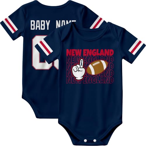 Image of KREDE Baby Clothes Custom Name Bodysuit for Baby Boy Gifts | Short Sleeves Bodysuit with Custom Number Name