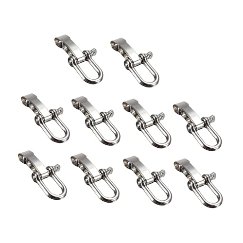 Veemoon Stainless Steel u Shaped Snap Shackle 10pcs Set for Marine Architectural and Outdoor Activities