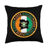 Cote d'Ivoire Flag,Ivory Coast,Flag of Cote d'Ivoire. Throw Pillow