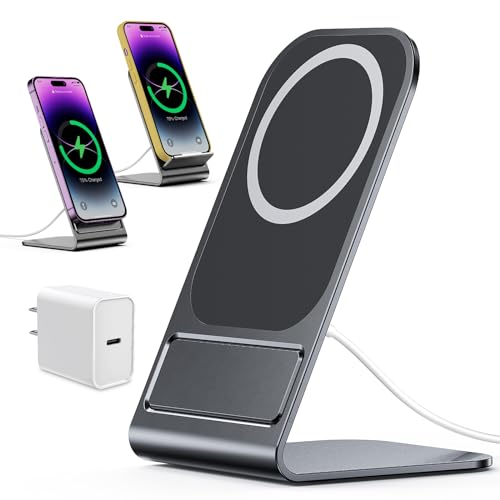 Wireless Charger for Magsafe Charger,15W Max Fast Charging Stand for iPhone 13/13 Pro/13 Pro Max/Mini/12/12 Pro/12 Pro Max/11/XS/8 with QC3.0 Charger (Black)