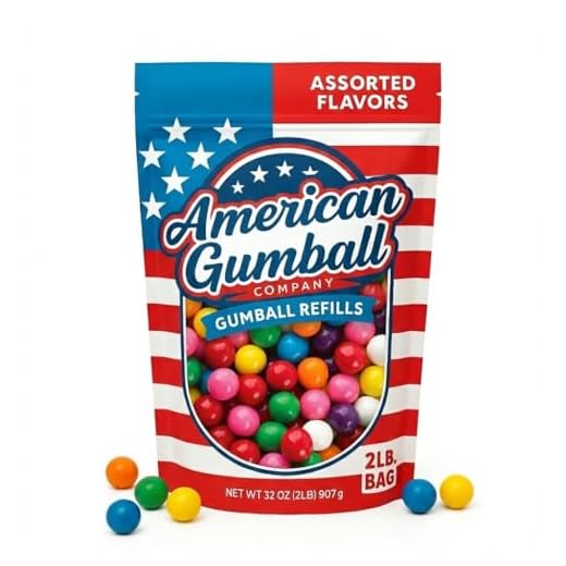 American Gumball Company Assorted Refill Gumballs 2 Pound Bag - .62 inch Small Gumballs for Gumball Machine