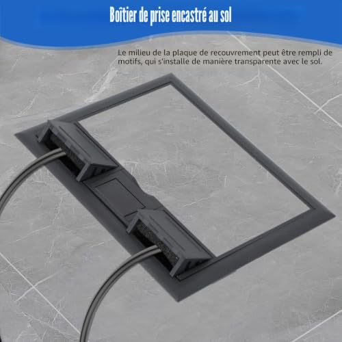 Prise de sol pour réservoir de sol, boîte de prise encastrable, 4/6/8 compartiments, prises de plain-pied et encastrées, inserts optionnels – vue 5