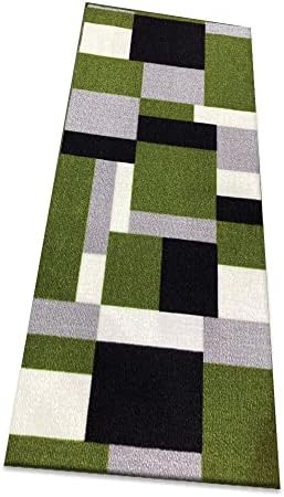 B&B Door Mats - Runner Rug Carpet Mat for Every Season Bedroom Living Room Hallway Kitchen Front Door Entrance Décor (Grey Black, 60 x 220 cm - X Long Runner)