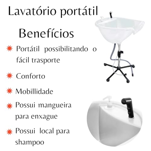 HENVIFER, lavatorio portatil branco salão cabelereiro santa clara