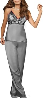 Womens Pencil Pajama Satin Top with Black Vest and Pants