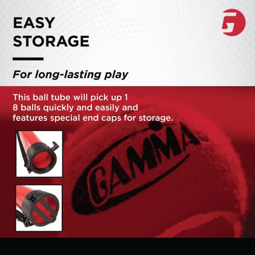 Gamma Sports Tennis Ballhopper Balltube With Shoulder Strap, Holds 18 Balls, Red #TOP4