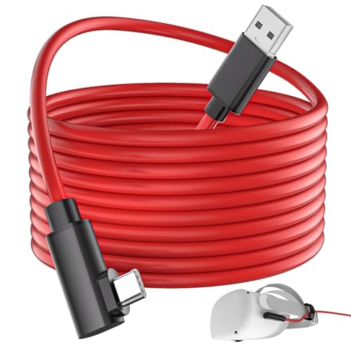 16FT PC VR Link Cable for Meta Quest 3S/Quest 3/Oculus Quest 2/Pico 4, USB 3.0 to USB C Gaming Link Cord for VR Headset Accessories Support High Speed Data Transfer Gaming Extended Replacement Cord by ACAGET - Used condition - US$17.18