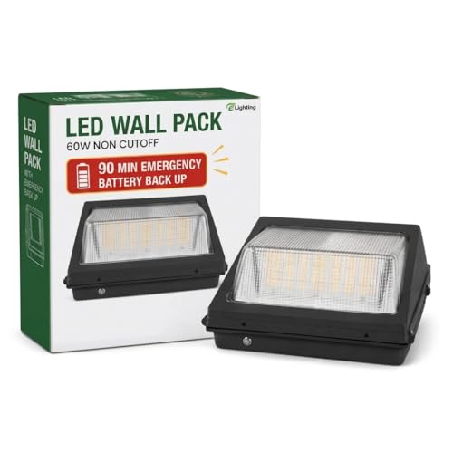 60W Outdoor Wall Pack with Battery Backup
