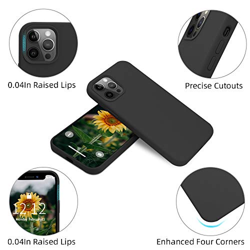 Soh Mingying Iphone 12/Iphone 12 Pro Silicone Case, Full Body Protective Phone Case, Premium Soft Rubber Shockproof Case Compatible With Apple Iphone 12/12 Pro(6.1Inch) (Black) #TOP3