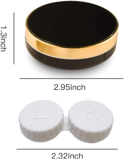 2 Pack Contact Lens Case,Lightweight Portable Contact Lens Case Kit with Mirror, travel solution Includes Contact Lens Remover Tool with Bottle and Tweezers for Travel(White+Black)