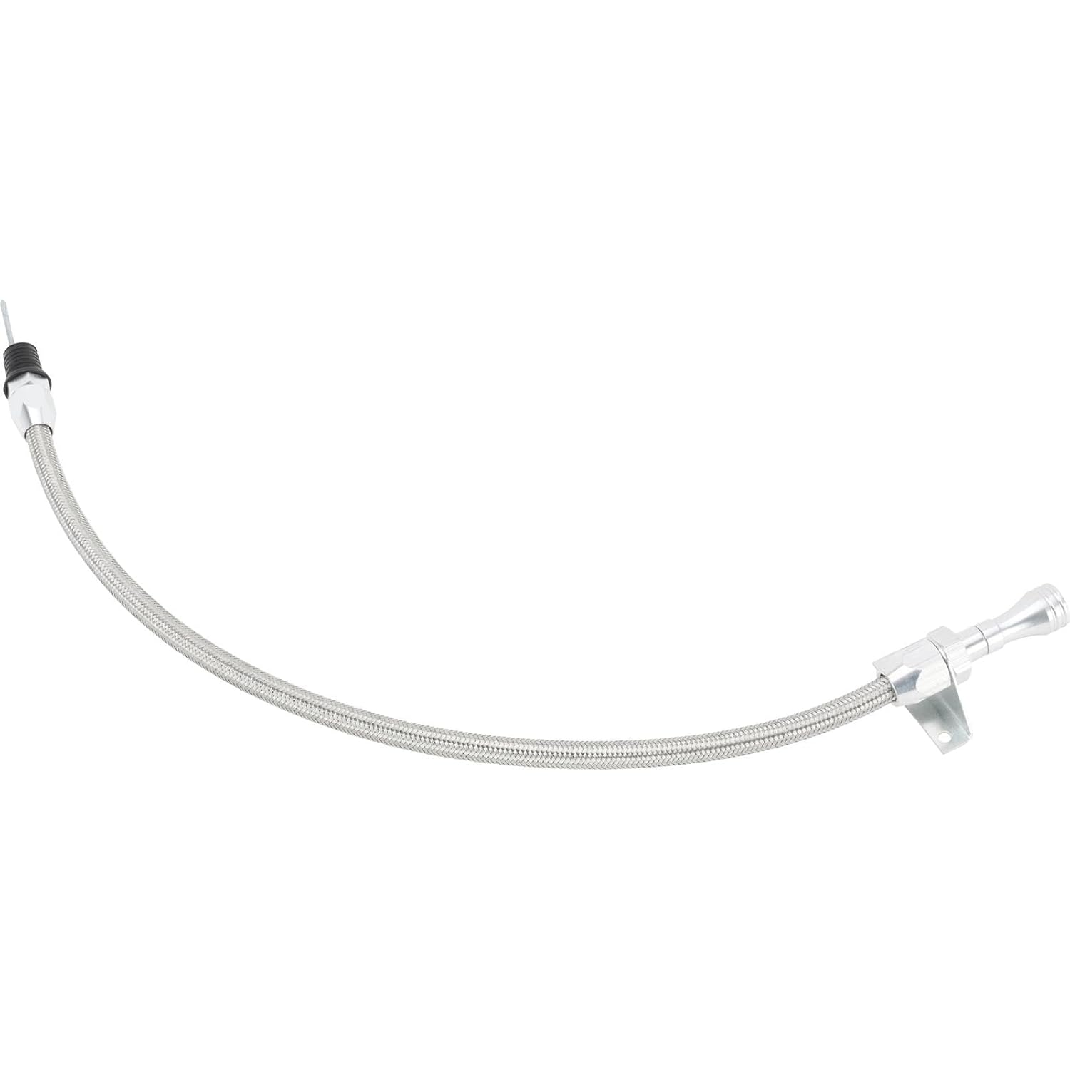 Speedway Motors GM TH-350 TH-400 Flexible Transmission Dipstick, Firewall Mount with Filler Tube, Billet Aluminum Handle and Braided Stainless Hose, 27-3/16 Inch Length