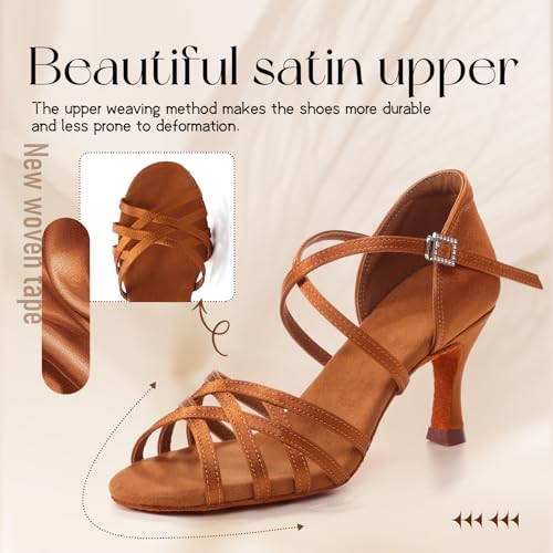 Latin Dance Shoes for Women Salsa Tango Bachata Professional Ballroom Dancing Shoes 3 Inch Heel2