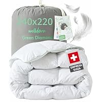 Welldora Edredón Invierno Verano de Plumas para Cama de 135/150x200 | 100% Edredón Nórdico de Plumas y Plumón Extrasuave | Médicamente Probado, Oeko-Tex, Hipoalergénico | Certificado RDS | 240x220cm