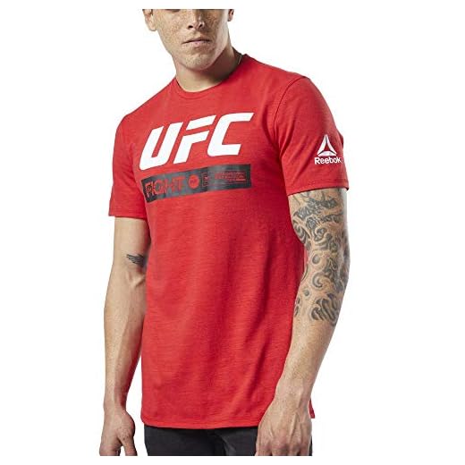 Reebok UFC FG Fight Week tee Camiseta deManga Corta, Hombre, Rojo (Primal Red), XS