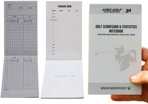 (2 Pack) Waterproof Golf Yardage Book with Golf scorecard Book 30 Rounds per Golf Notepad Golf Journal, Golf Log Book, Golf Notebook, Golf Yardage Book Cover Golf Score Book Golf Notebook Back Pocket