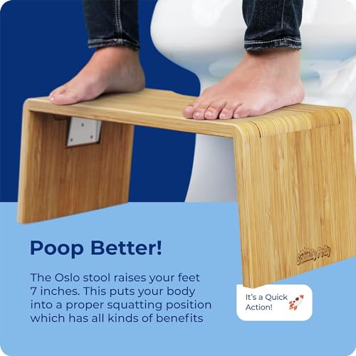 Miniatura 4 de Squatty Potty Oslo Taburete Plegable De Bambú Para Inodoro Taburete De Baño Plegable De 7 Pulgadas Para Niños Y Adultos, Color Marrón