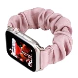 [WOXDECO] コンパチブル Apple Watch用 バンド シュシュ アップルウォッチ バンド メンズ用交換ベルト レディース用時計バンド おしゃれ 柔軟 for Apple Watch Series 10 9 8 7 6 5 4 3 2 1 SE ピンク 38/40/41MM M
