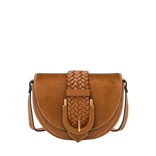 Fossil Harwell Small Crossbody, Suede Saddle W/Braid
