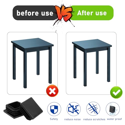 12 Stück Rohrstopfen 30x30 mm Schwarz Fußkappen Kunststoff Quadratischer Endstopfen Lamellenstopfen für Vierkantrohr Metallprodukte Stühle Regale Rohrabdeckung