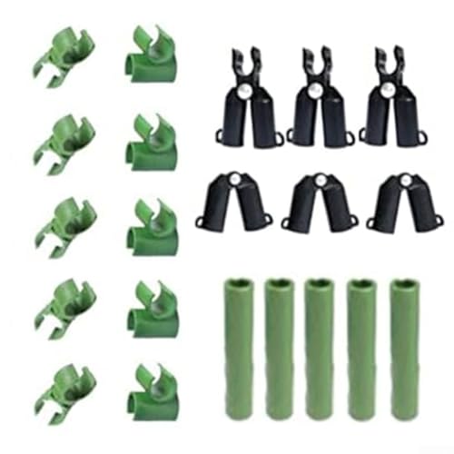 21 clips de conector de enrejado para jardinería ajustables y sistema de soporte de plantas