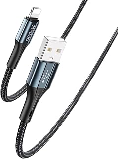 كابل CA93 من V Volt، شحن سريع 2.4A، USB إلى Leghtning، طول 1.2 متر، أداء عالي وموثوق، كابل عملي لنقل البيانات والشحن اليومي بكفاءة
