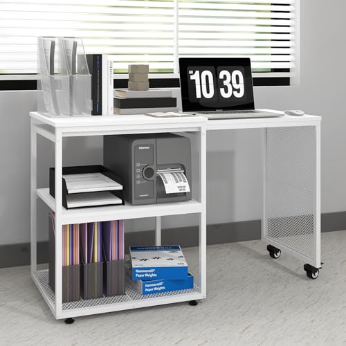 Image of Natwind 24''x20'' Large Printer Stand,Extendable Home Craft Table,White