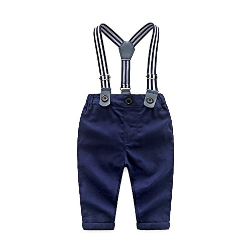 Top And Top Gentle Baby Boys Cotton Long Sleeve Plaid Romper Jumpsuits With Suspender Pants Clothing Set (70/0-6 Months, Red) #TOP5