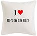 Reifen-Markt la Funda de Almohada I Love Hörden Am Harz 40cm x 40cm Microfibra Regalo Ideal y la decoración de Buen Gusto para Cada Sala de Estar o el Dormitorio en Color Blanco con Cremallera