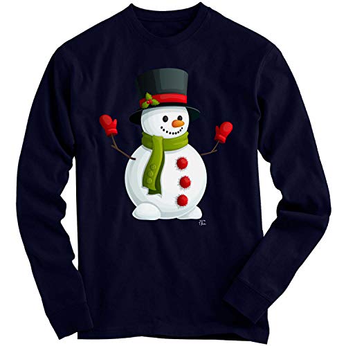 Image of 1Tee Boys Classic Snowman Christmas Sweatshirt Jumper Navy Blue 9-11 Years