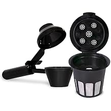 Cafe Supreme 5-Stream Reusable Single Serve Coffee Filter K Cup Pod + EZ-Scoop Coffee Scoop with Funnel | Compatible with Keurig 1 or 5-Stream Coffee Makers