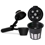 Cafe Supreme 5-Stream Reusable Single Serve Coffee Filter K Cup Pod + EZ-Scoop Coffee Scoop with Funnel | Compatible with Keurig 1 or 5-Stream Coffee Makers