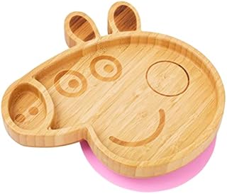 Peppa Pig Baby Plate Kids and Toddler Suction Cup Bamboo Plate for Babies | Non-Toxic | Cool to The Touch | Ideal for Baby-Led Weaning
